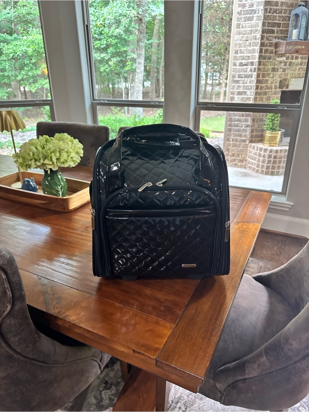 Travelon Quilted Wheeled Underseat Carry-On Bag in Black - Picture 7 of 7